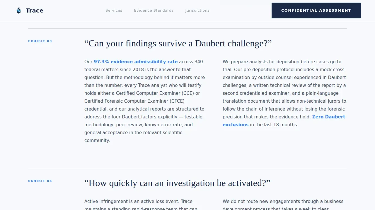 Confidential IP Investigation Landing Page Template