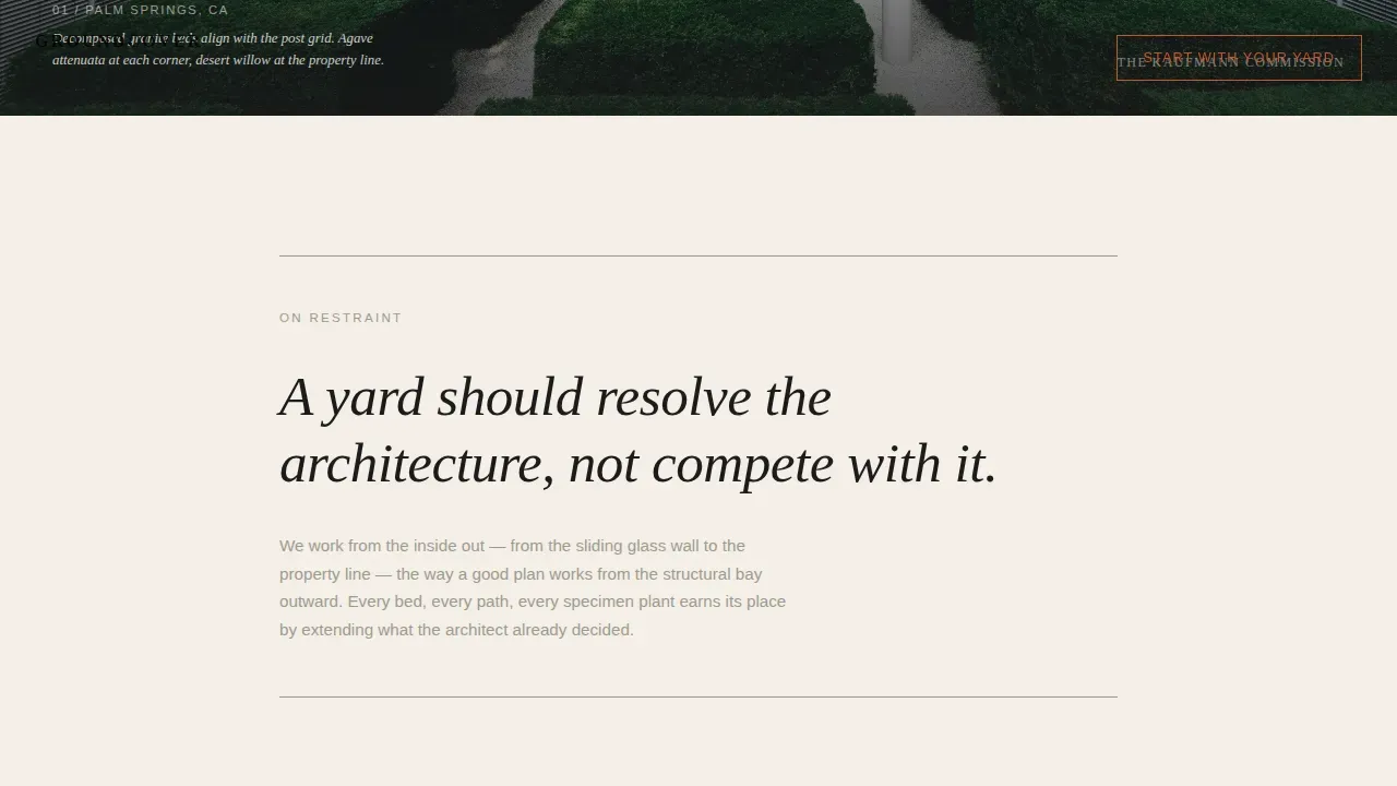 Curated Landscape Design Landing Page Template