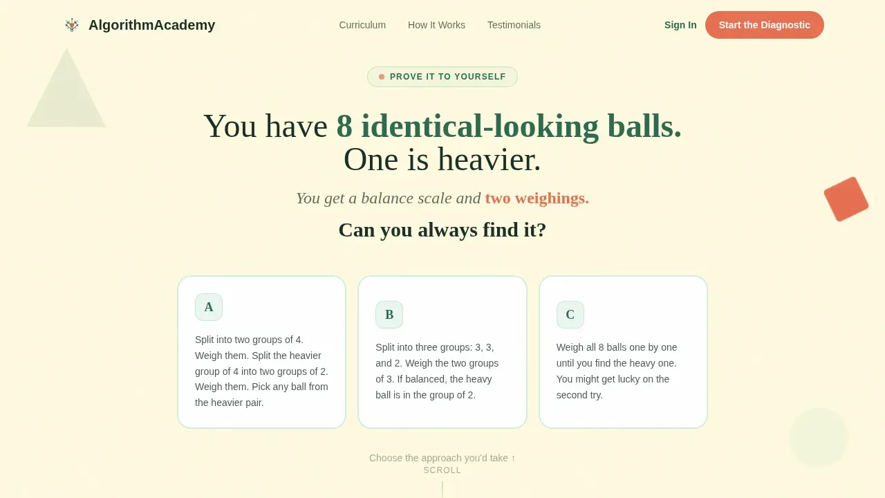 CS Learning Landing Page Template | Start the Diagnostic