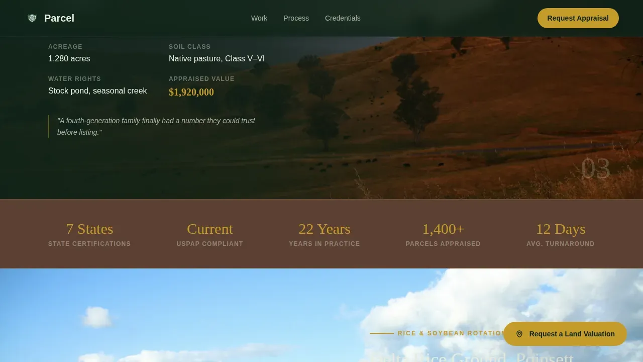 Farmland Appraisal Landing Page Template