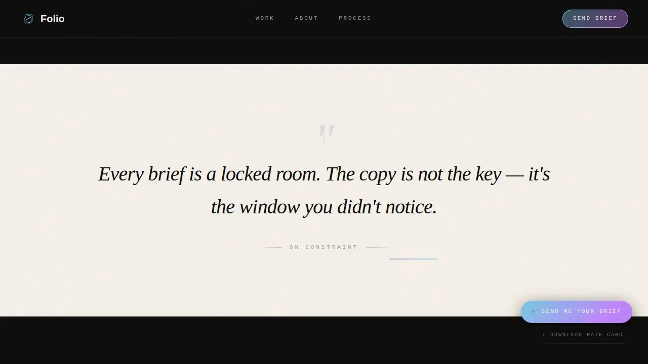 Elegant Copywriter Portfolio Landing Page Template