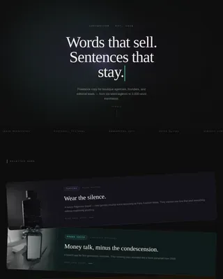 Elegant Copywriter Portfolio Landing Page Template