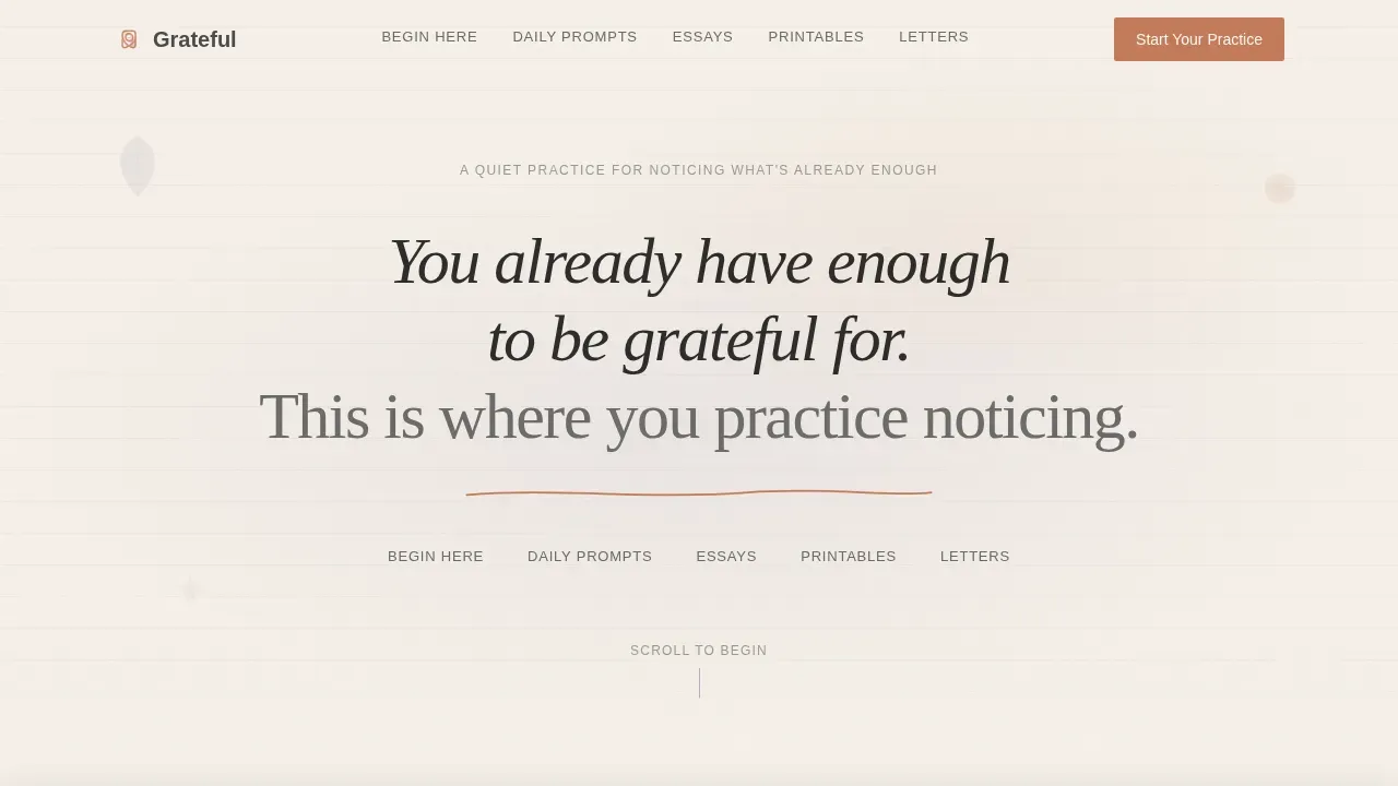 Thoughtful Gratitude Journal Landing Page Template
