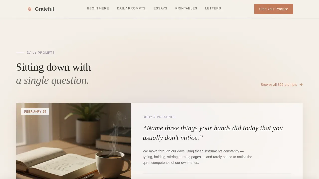 Thoughtful Gratitude Journal Landing Page Template