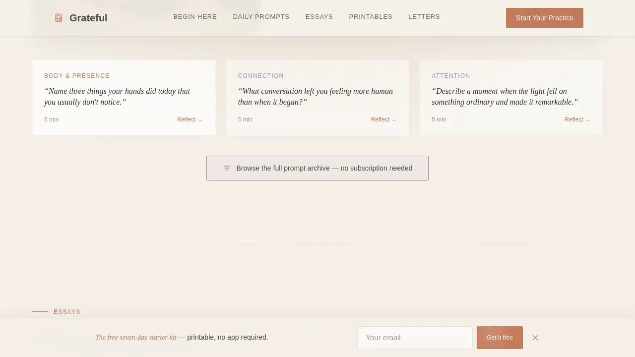 Thoughtful Gratitude Journal Landing Page Template