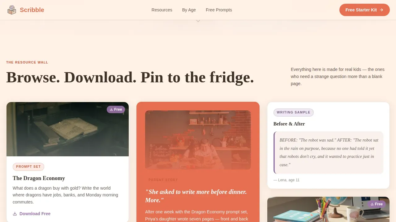 Engaging Kids Writing Workshop Landing Page Template