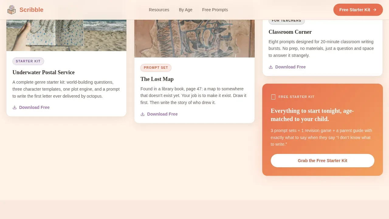 Engaging Kids Writing Workshop Landing Page Template