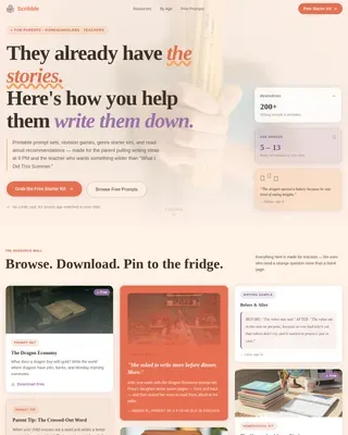 Engaging Kids Writing Workshop Landing Page Template