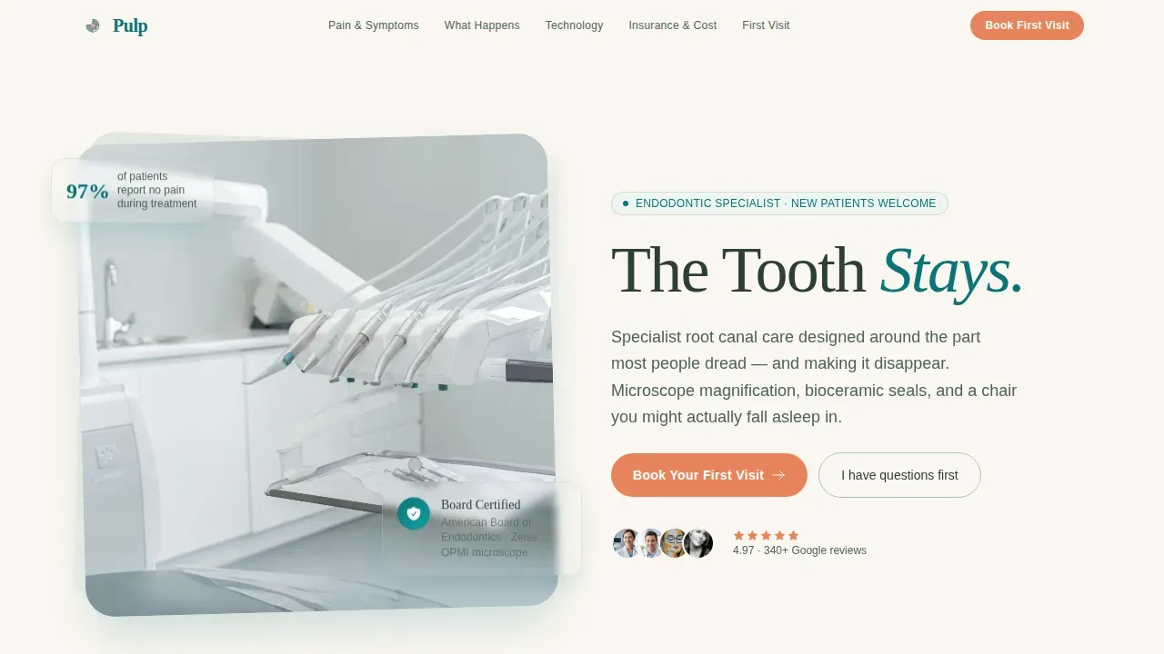 Endodontist New Patient Landing Page Template