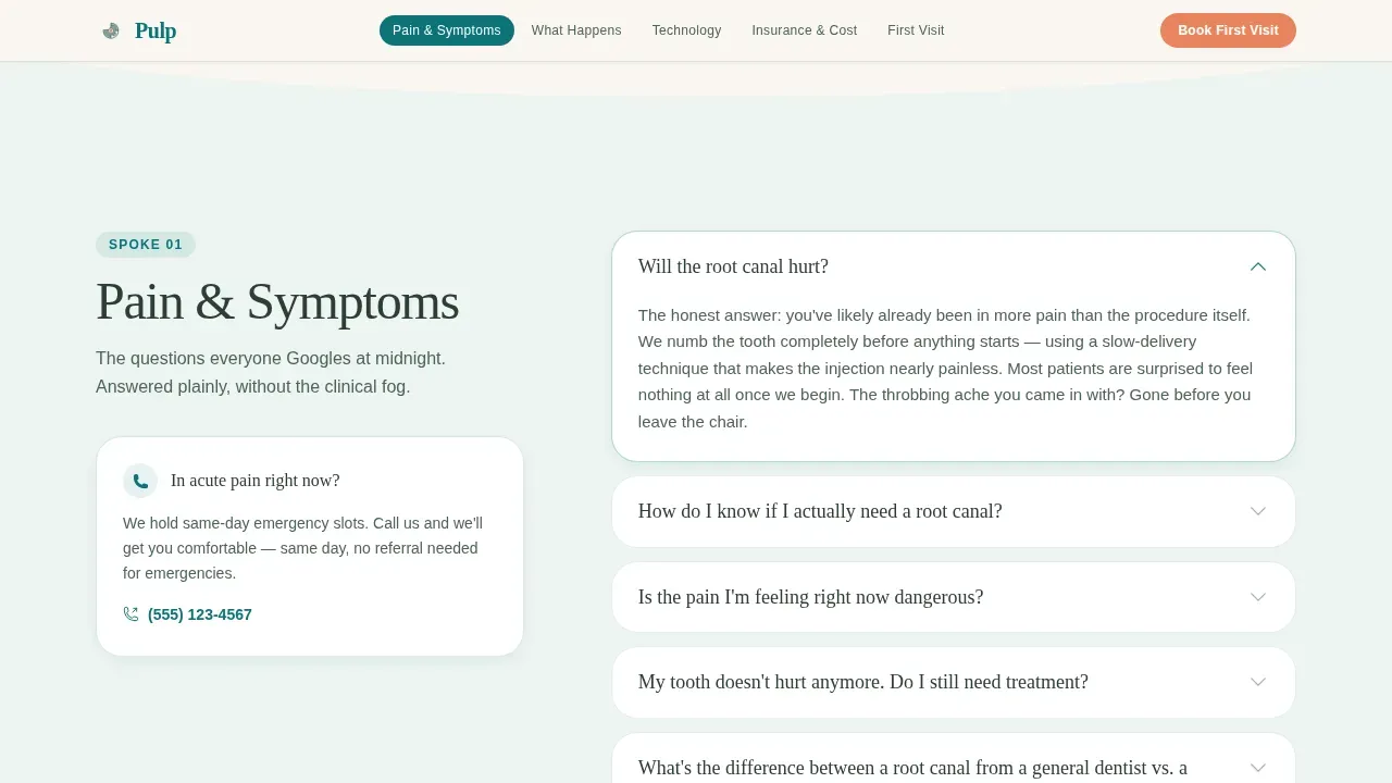 Endodontist New Patient Landing Page Template