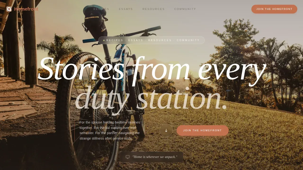 Supportive Military Family Landing Page Template