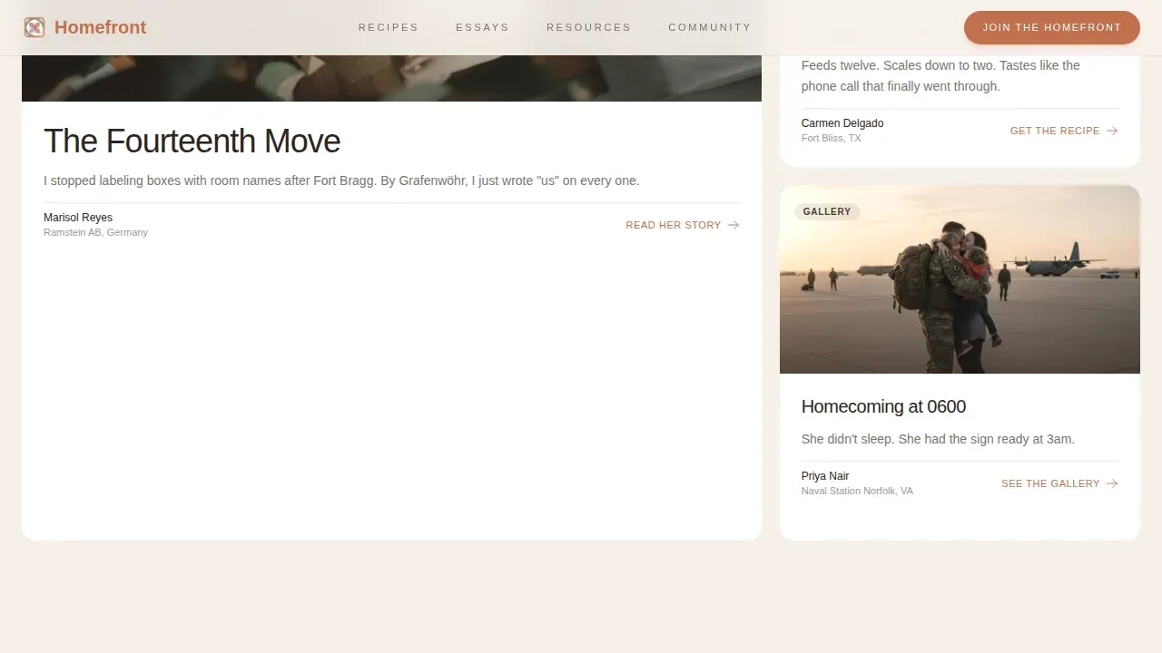 Supportive Military Family Landing Page Template