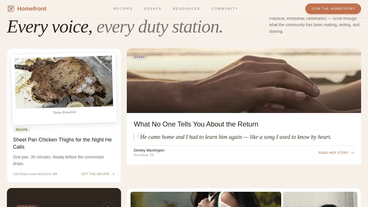 Supportive Military Family Landing Page Template