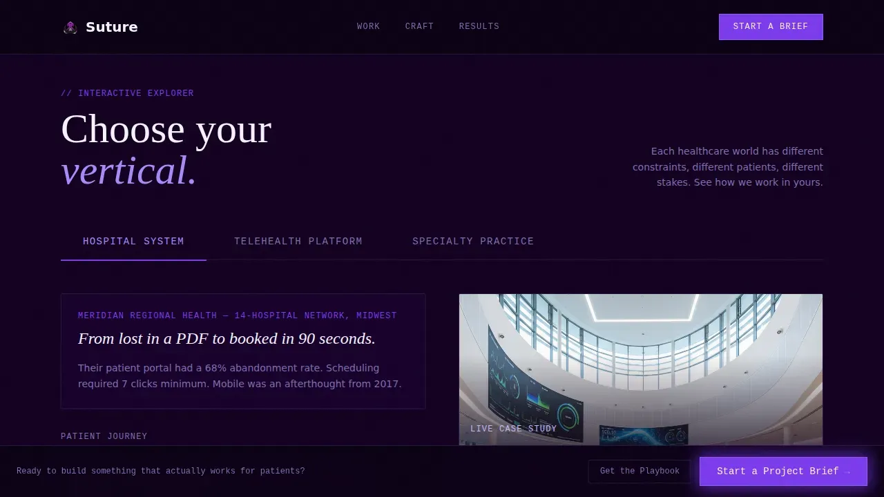 Atelier Healthcare Web Design Agency Landing Page