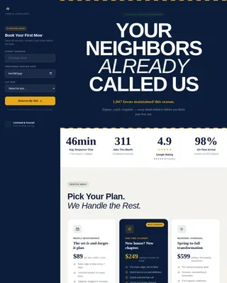 Landscaper Marketing Appointment Booking Website Template