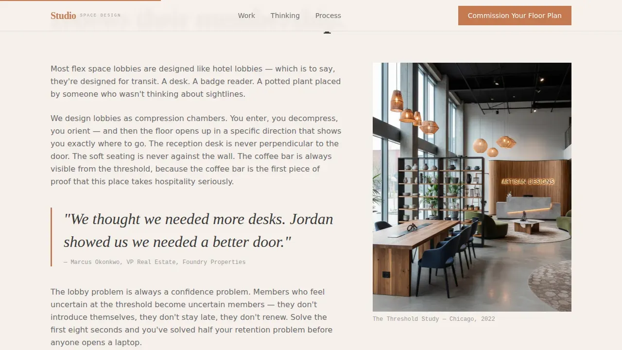 Coworking Space Design Landing Page Template