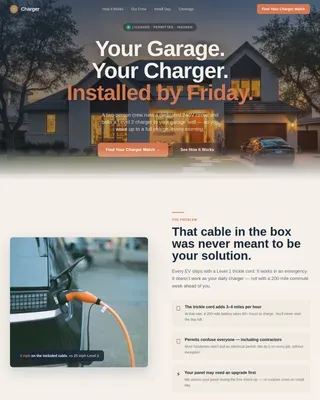 Professional EV Charger Installation Landing Page Template