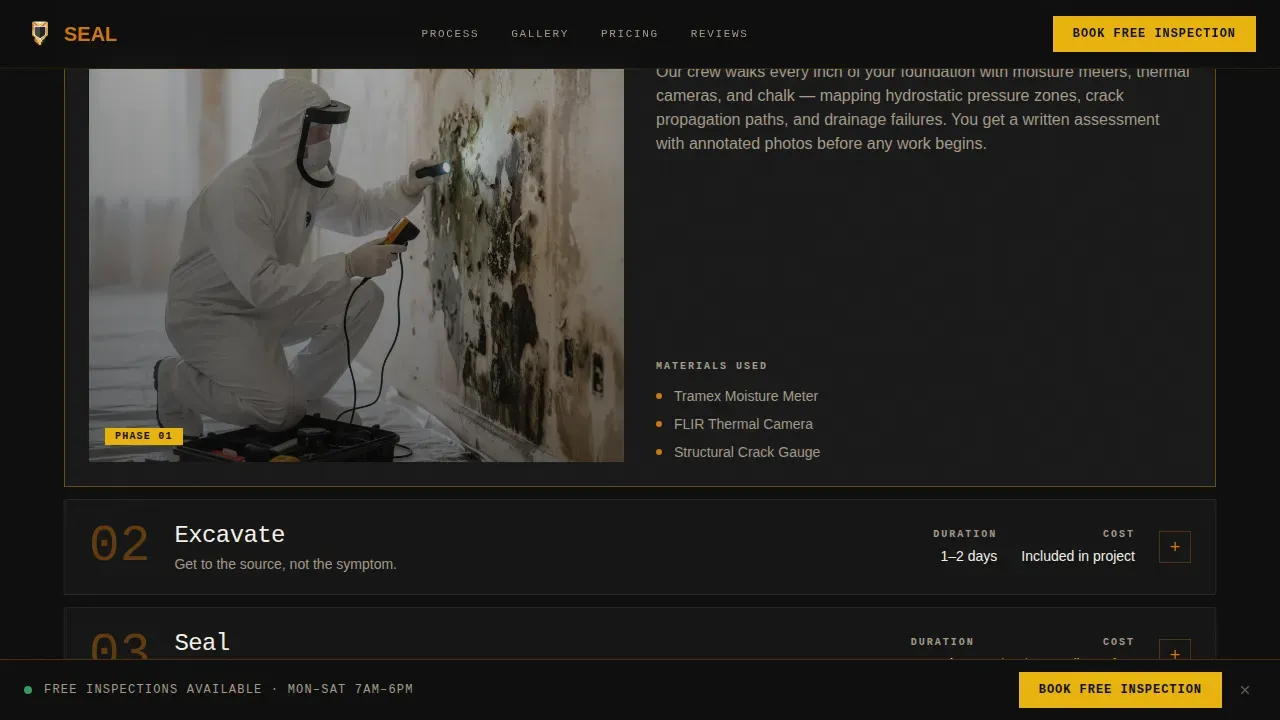 Foundation Waterproofing Contractor Website Template