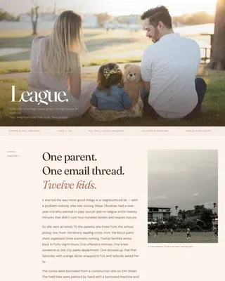 Origin Story Youth Sports Landing Page Template