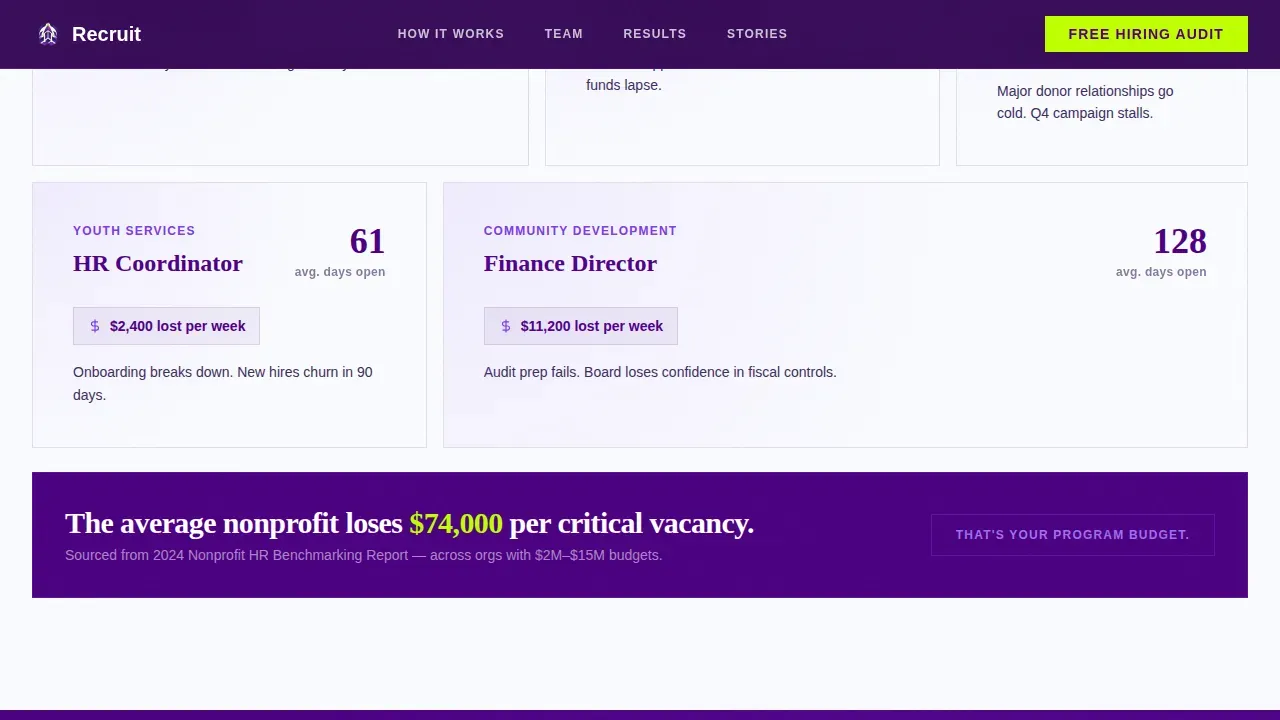 Mission-Driven Nonprofit RPO | Free Website Template | Rocket