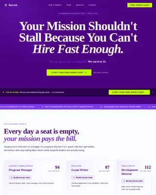 Mission-Driven Nonprofit RPO | Free Website Template | Rocket