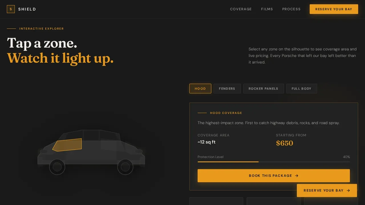 PPF Landing Page Template for Paint Protection Installers