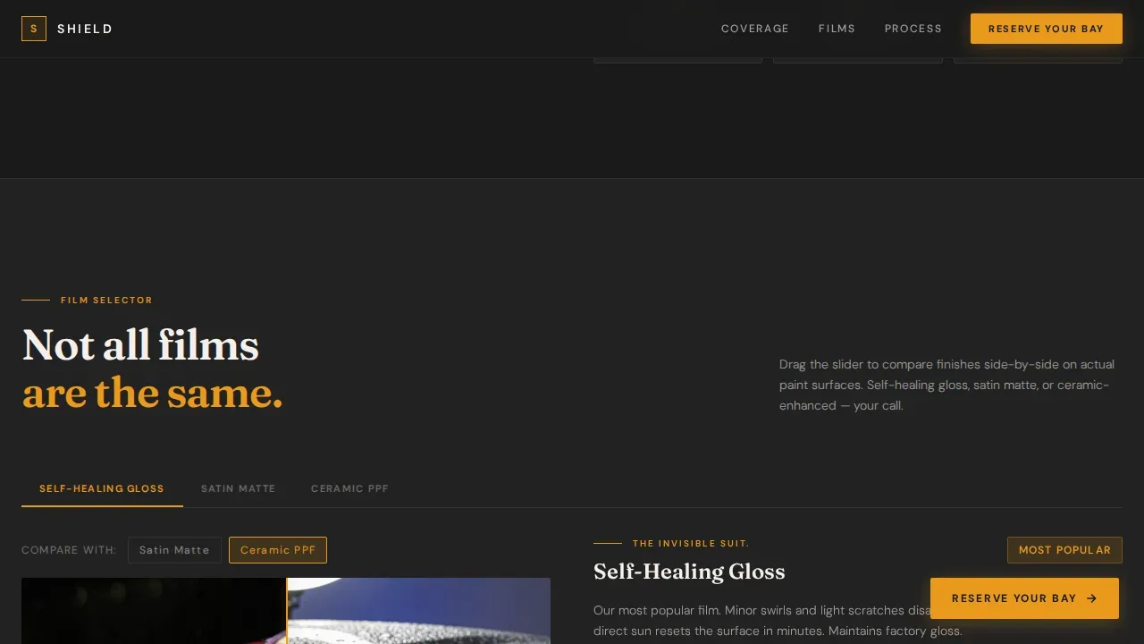 PPF Landing Page Template for Paint Protection Installers