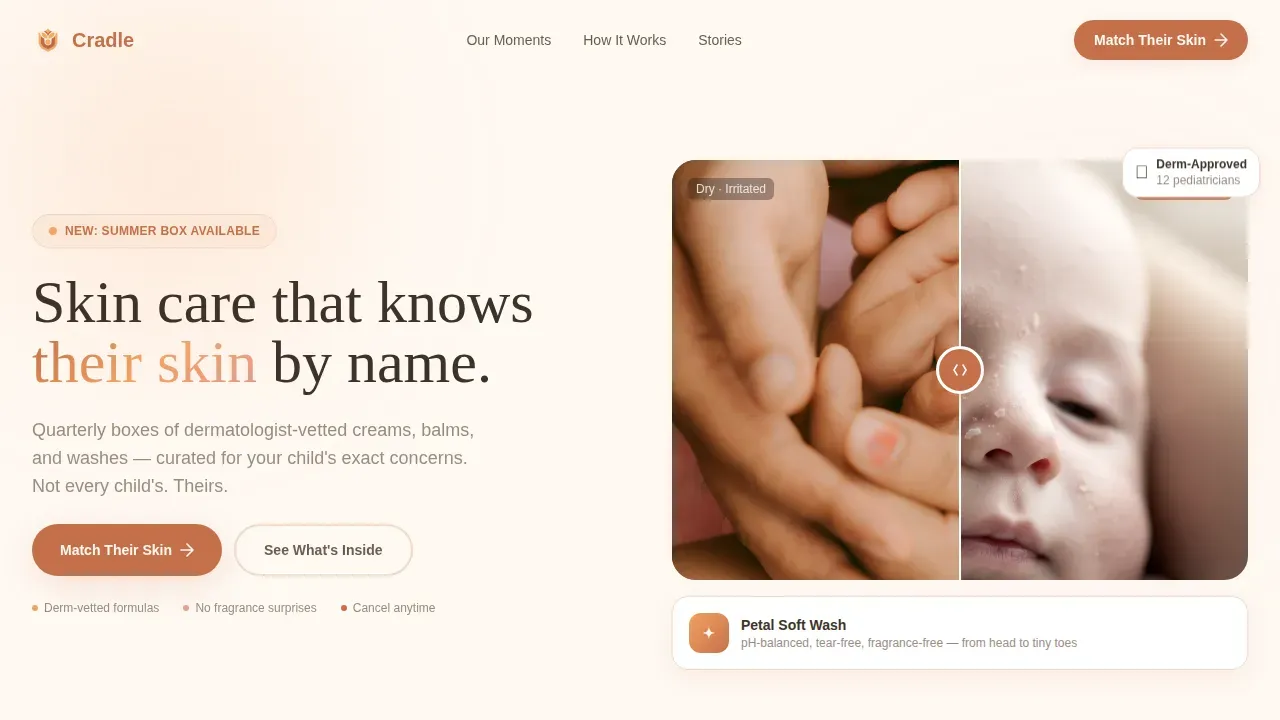 Clinically Proven Baby Care | Free Website Template | Rocket