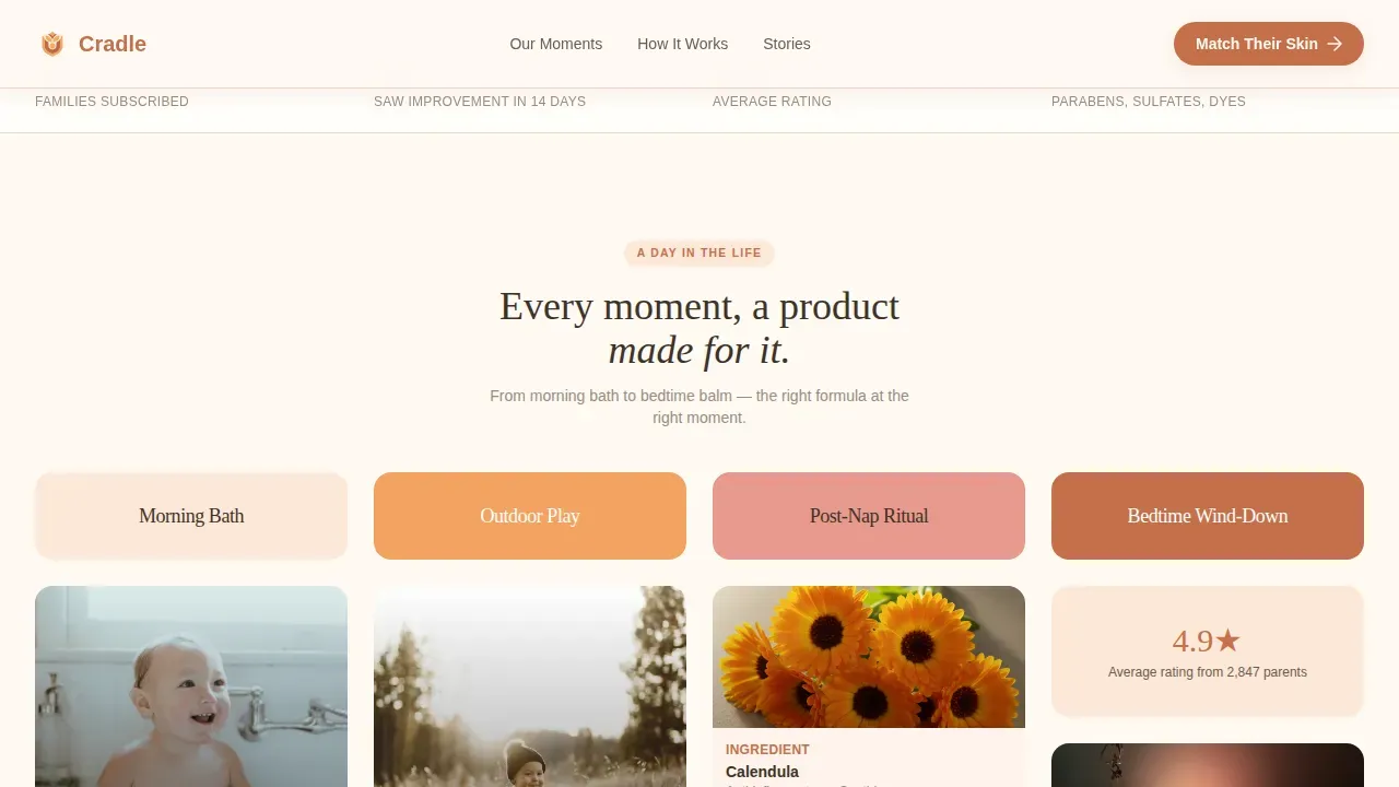 Clinically Proven Baby Care | Free Website Template | Rocket