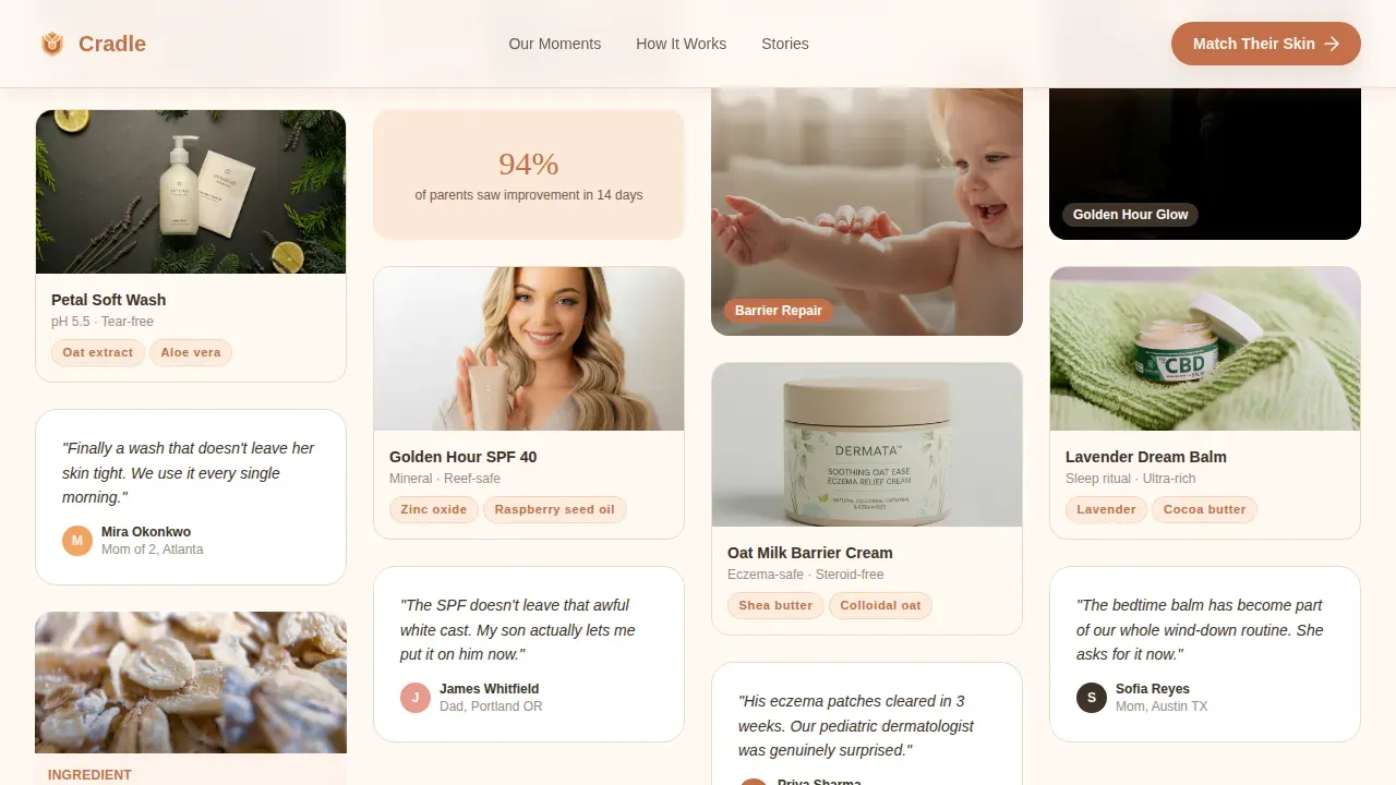 Clinically Proven Baby Care | Free Website Template | Rocket