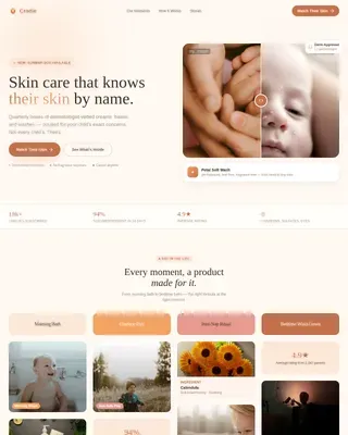 Clinically Proven Baby Care | Free Website Template | Rocket