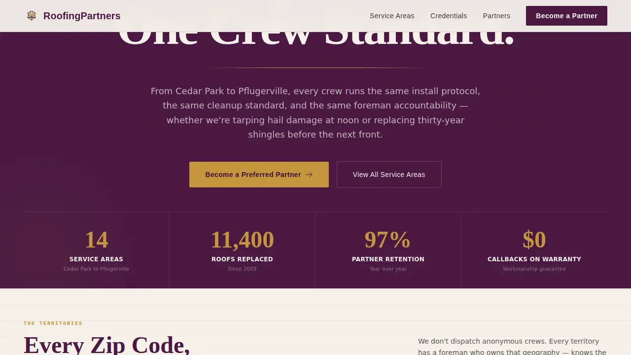 Premium Roofing Contractor Landing Page Template