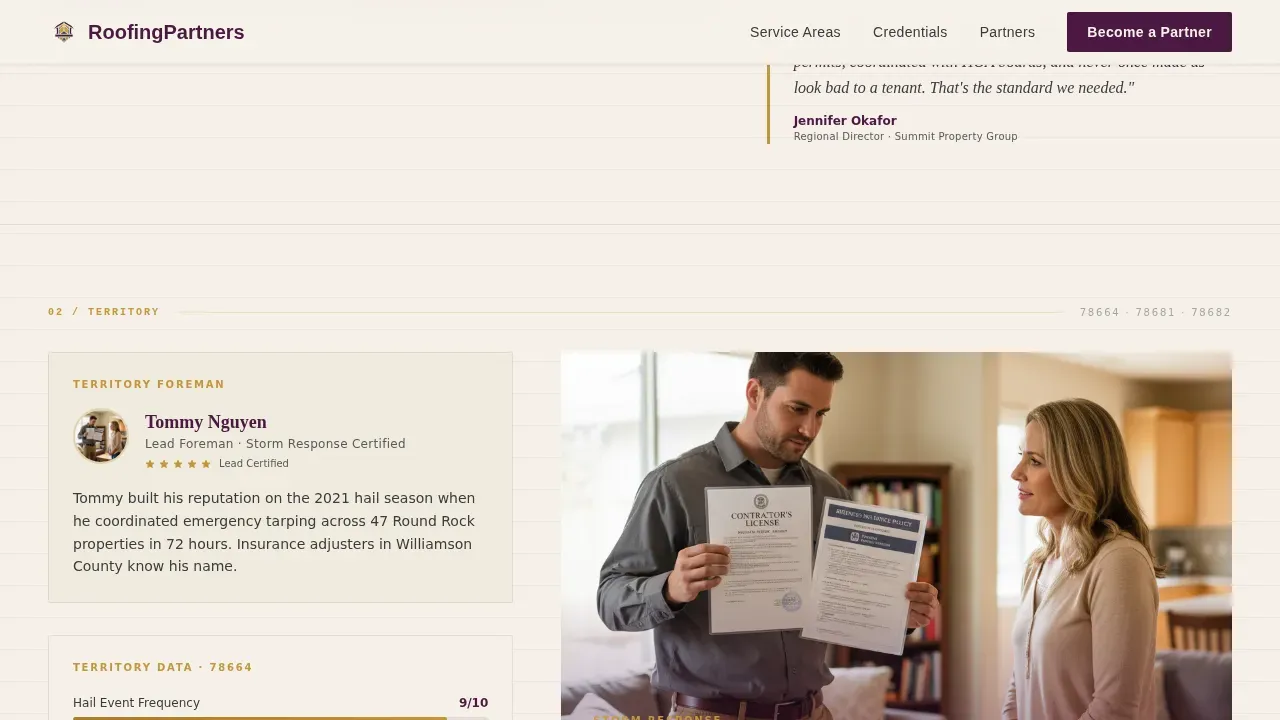 Premium Roofing Contractor Landing Page Template