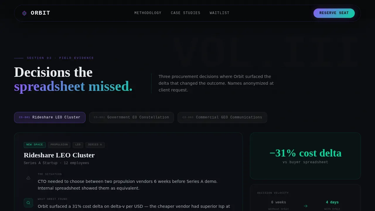 Mission Control Spacetech Comparison Landing Page Template