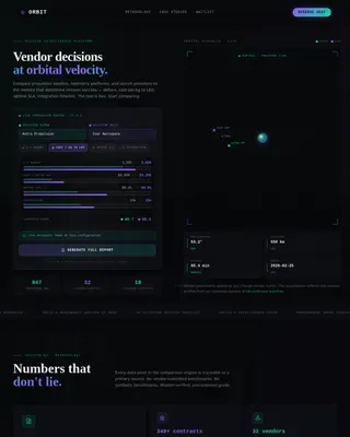 Mission Control Spacetech Comparison Landing Page Template