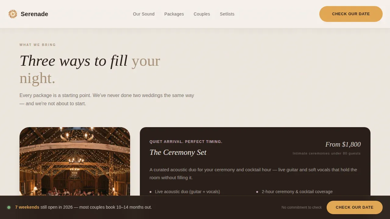Rustic Wedding DJ & Band Landing Page Template