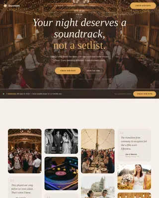 Rustic Wedding DJ & Band Landing Page Template