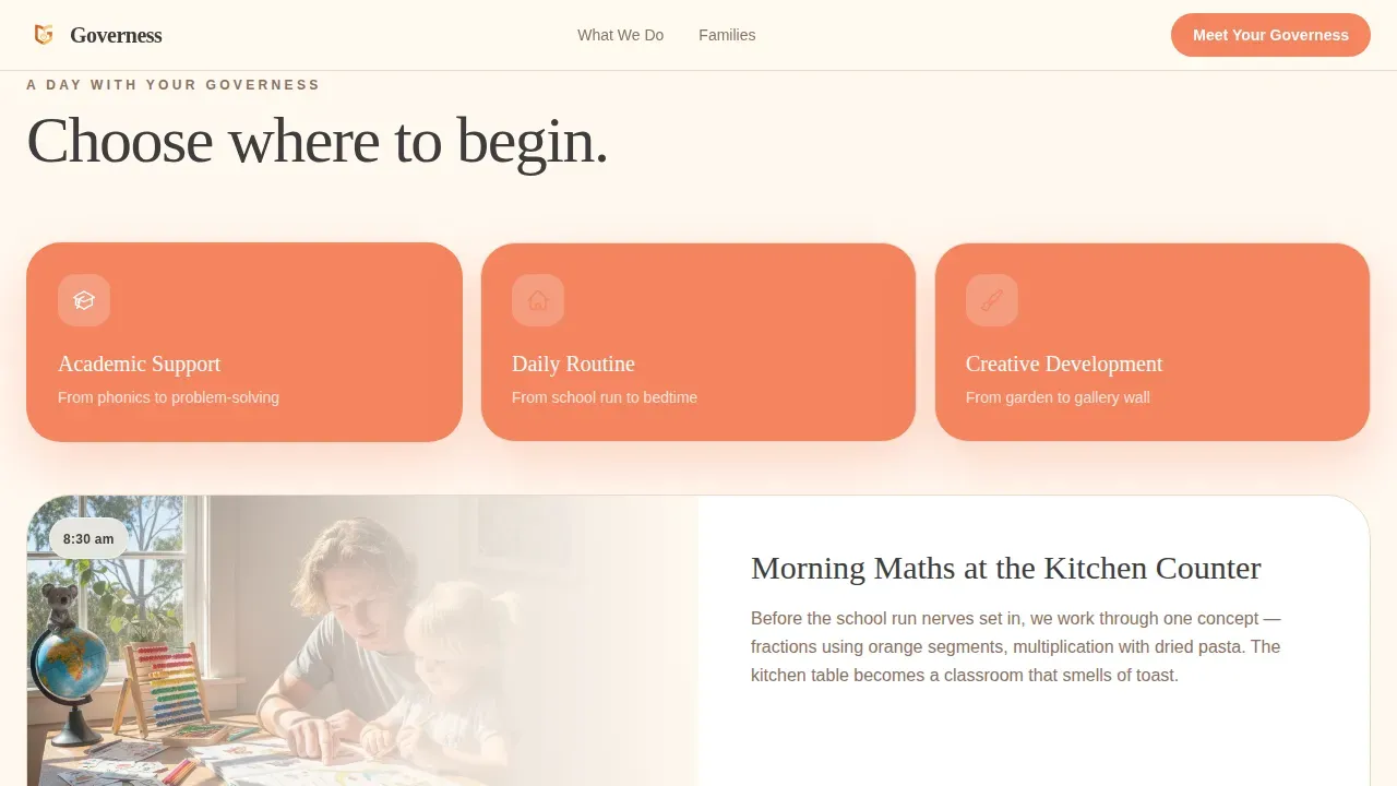 Nanny & Au Pair Blog & Content Website Template