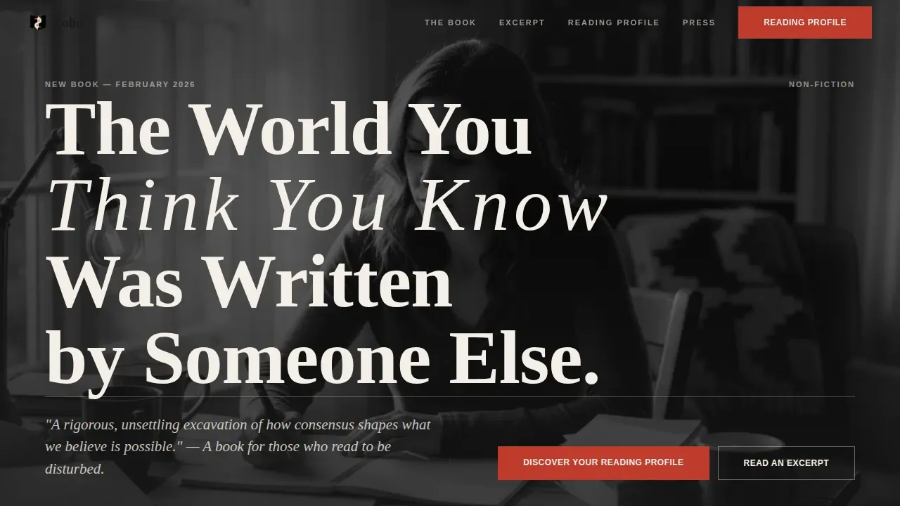 Editorial Non-Fiction Writer Landing Page Template
