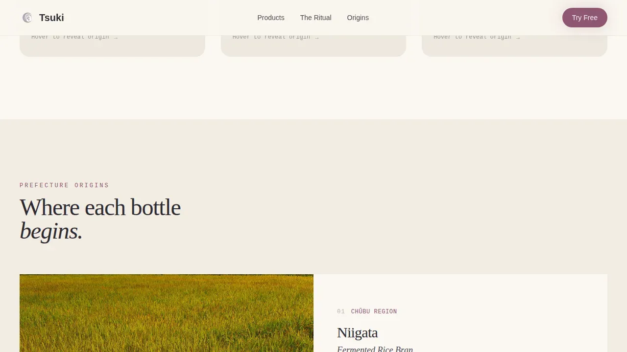 Ritual Japanese Skincare | Free Website Template | Rocket