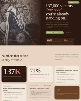 Advocacy Human Trafficking Landing Page Template