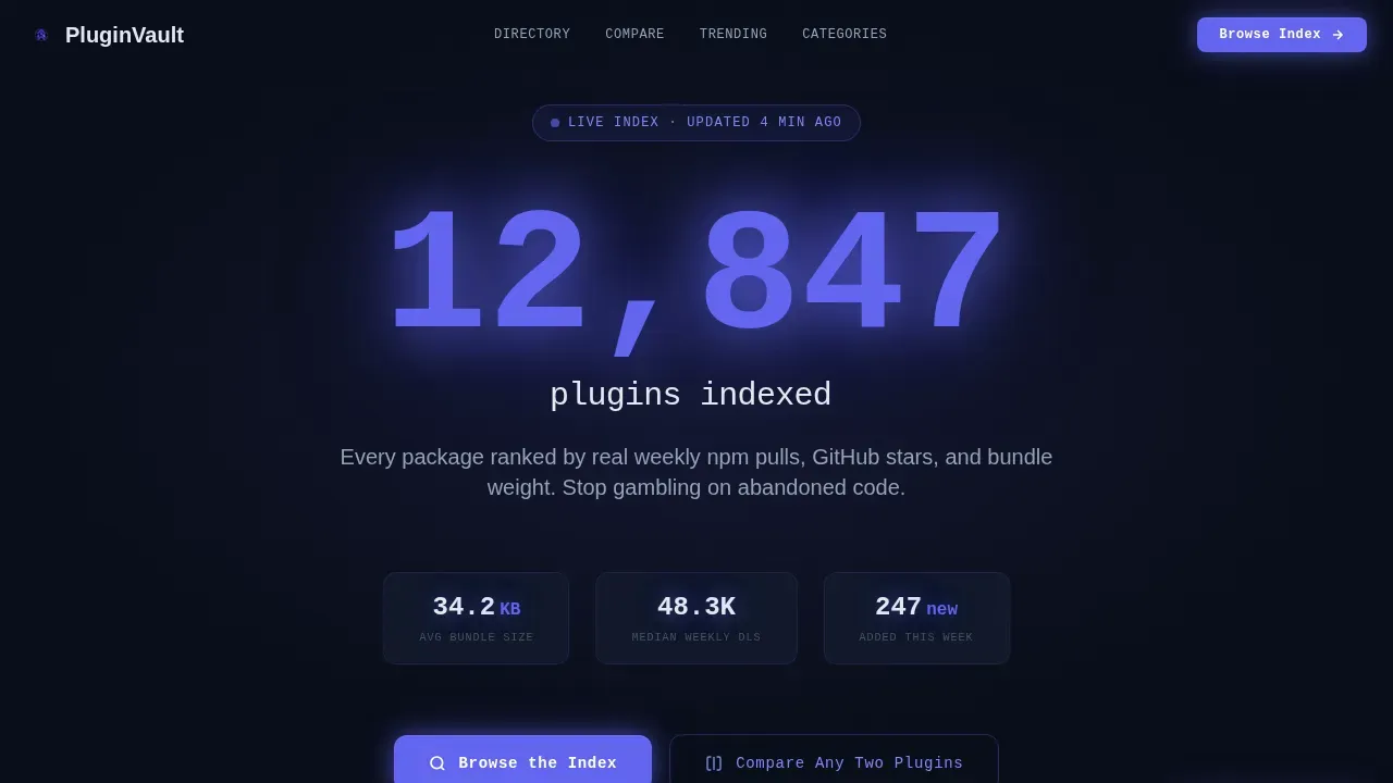 Verified Next.js Plugin Library | Free Website Template | Rocket