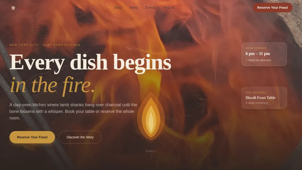 Authentic Indian Event Catering Landing Page Template
