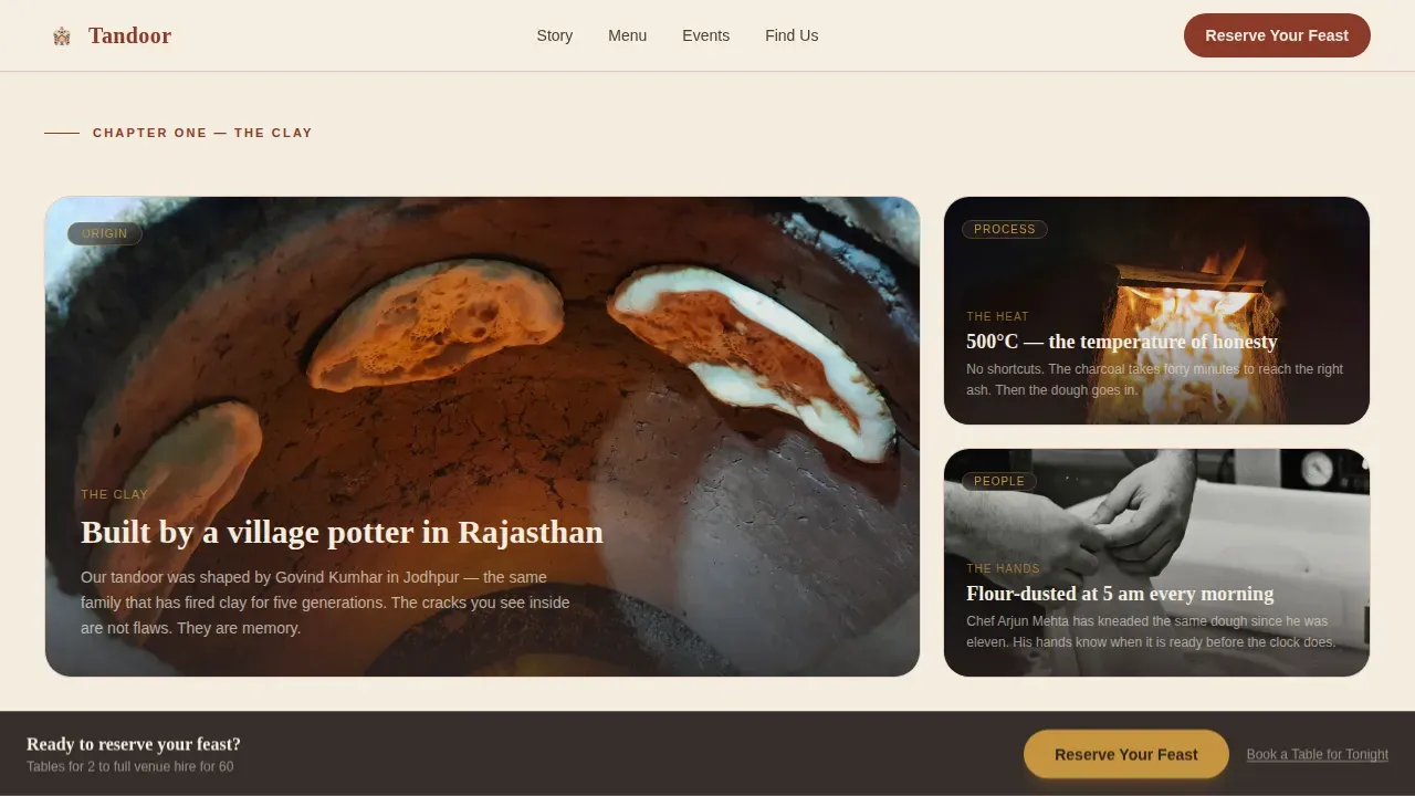 Authentic Indian Event Catering Landing Page Template