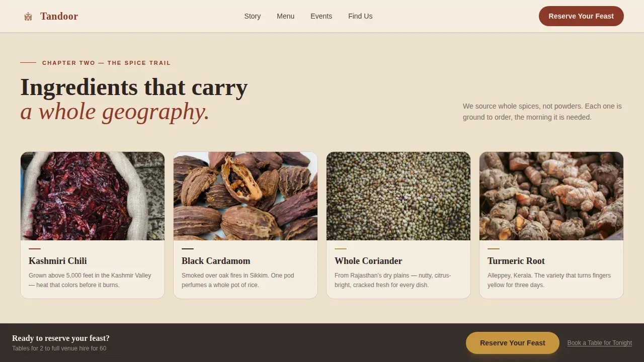 Authentic Indian Event Catering Landing Page Template