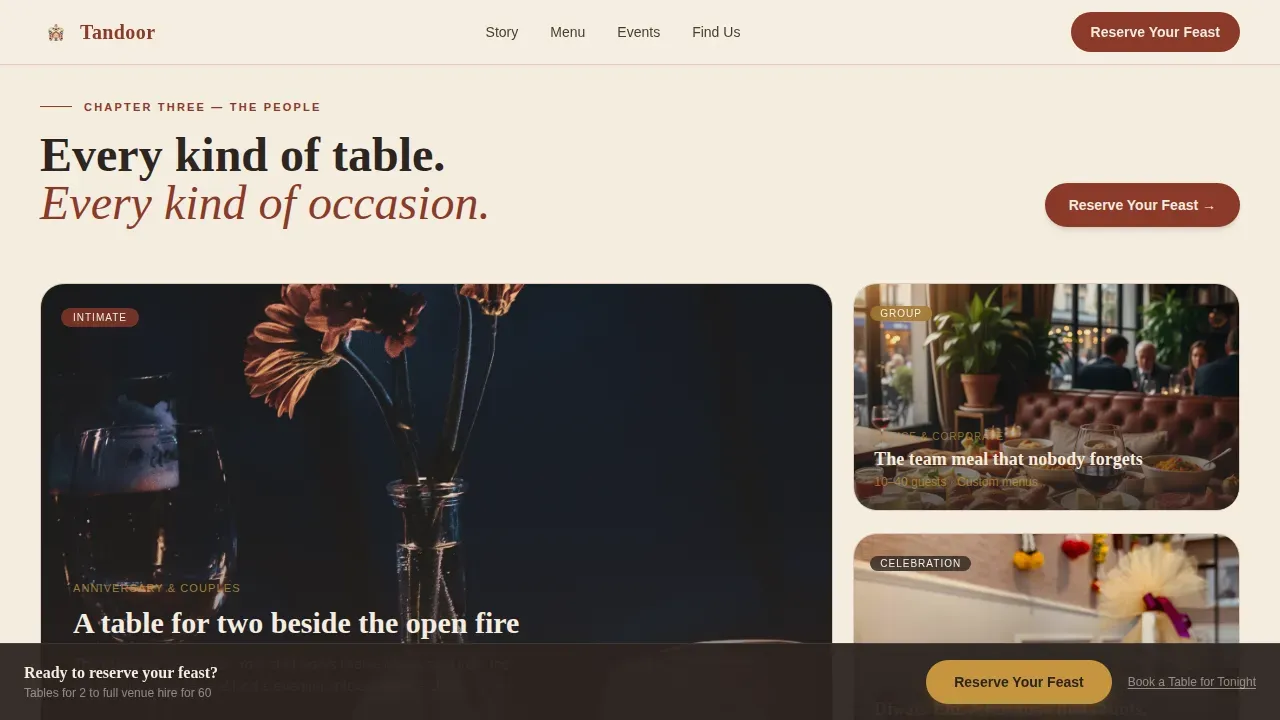 Authentic Indian Event Catering Landing Page Template