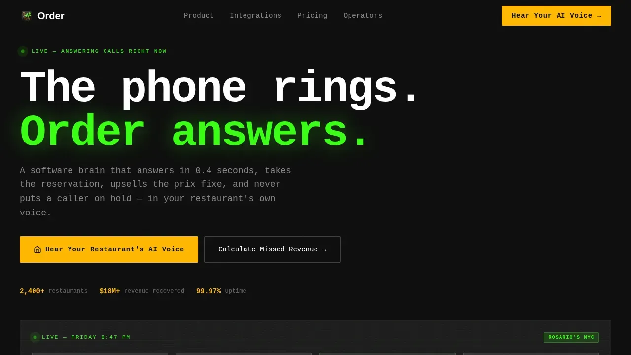 Intelligent Restaurant Booking Landing Page Template