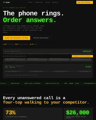 Intelligent Restaurant Booking Landing Page Template