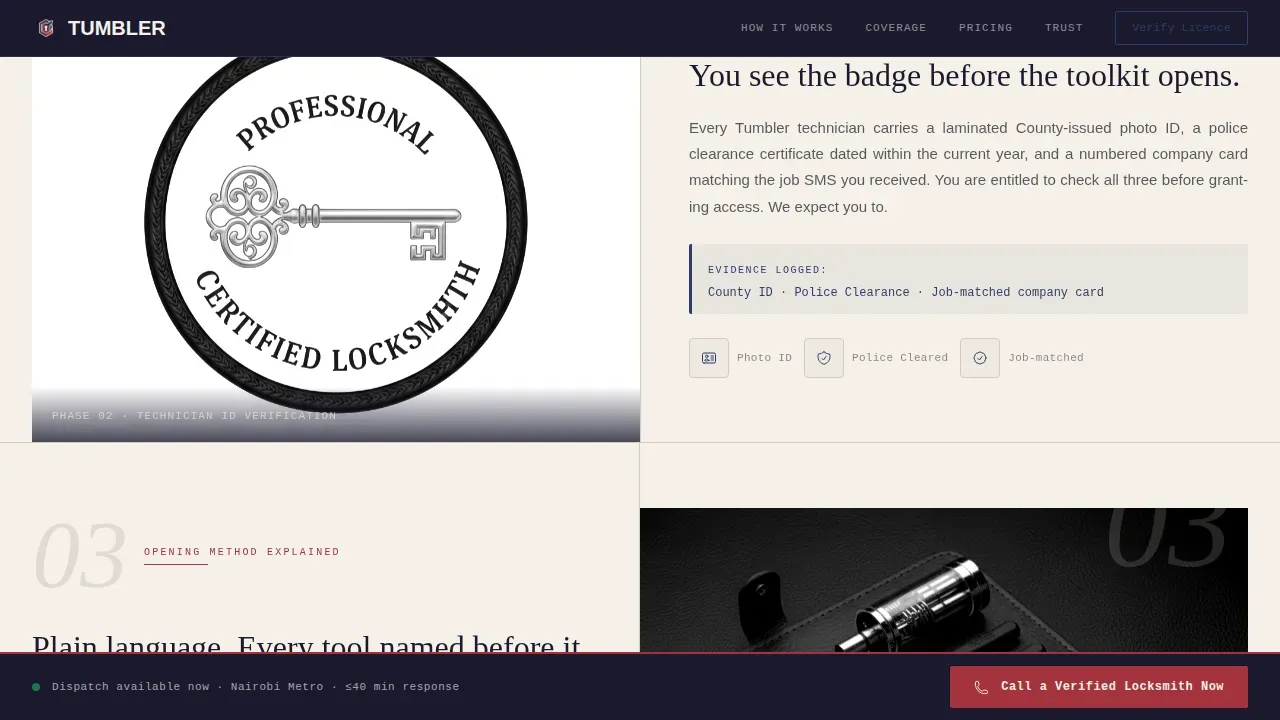 Verified Mobile Locksmith | Free Website Template | Rocket