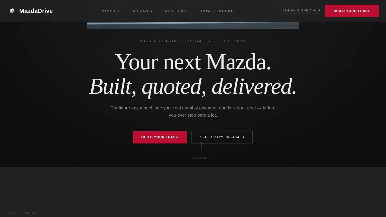 Lease Configurator | Free Website Template | Rocket